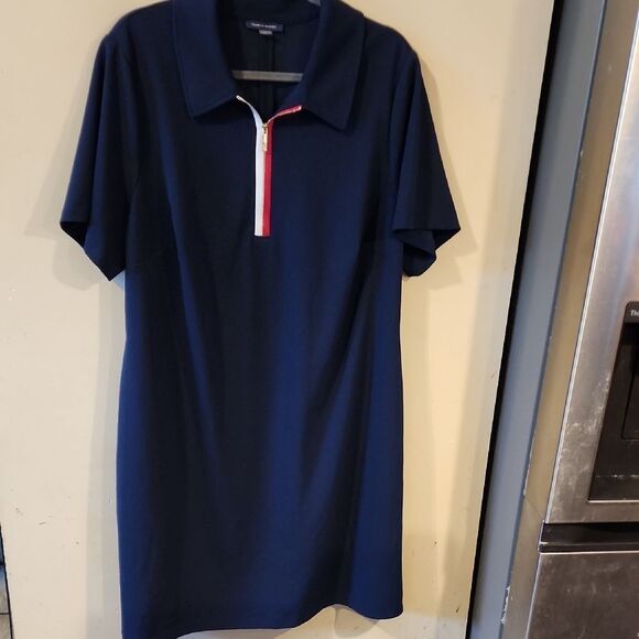 BlueTommy Hilfiger Size 18W Polo Mini Dress with Short Sleeves and Collar EUC - Picture 1 of 5
